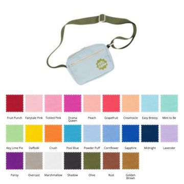 Colored Cotton Landscape Crossbody Pouch